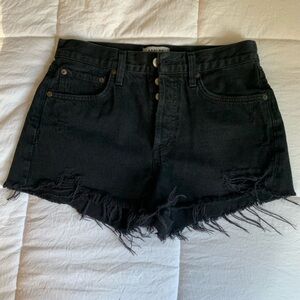 Agolde Parker Black Denim Shorts